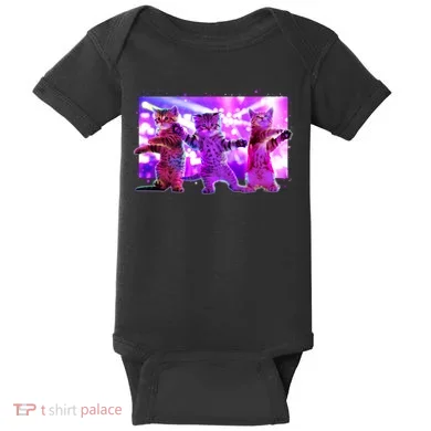 Disco Dance Party Cats Baby Bodysuit