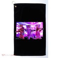 Disco Dance Party Cats Golf Towel thumb 0