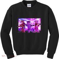Disco Dance Party Cats Kids Sweatshirt thumb 0