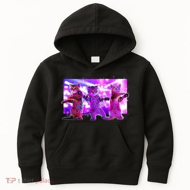 Disco Dance Party Cats Kids Hoodie
