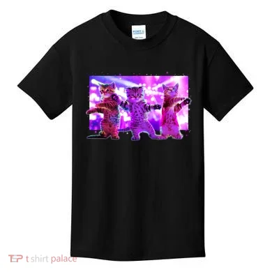 Disco Dance Party Cats Kids T-Shirt