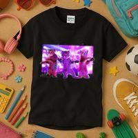 Disco Dance Party Cats Kids T-Shirt thumb 3