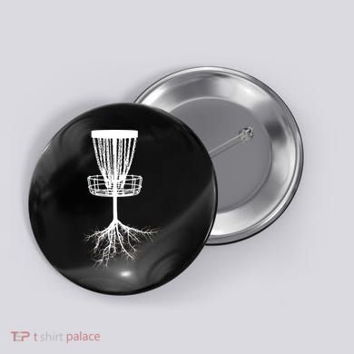 Disk Golf Tree Roots Funny Sports Button