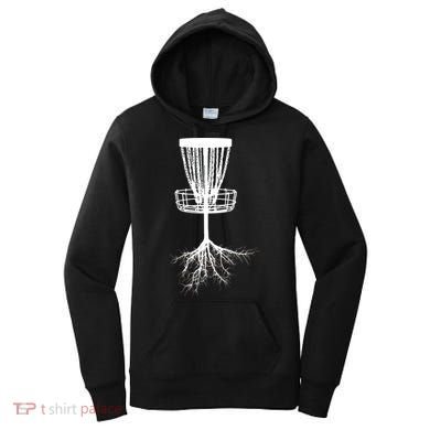 Disk Golf Tree Roots Funny Sports Women's Hoodie