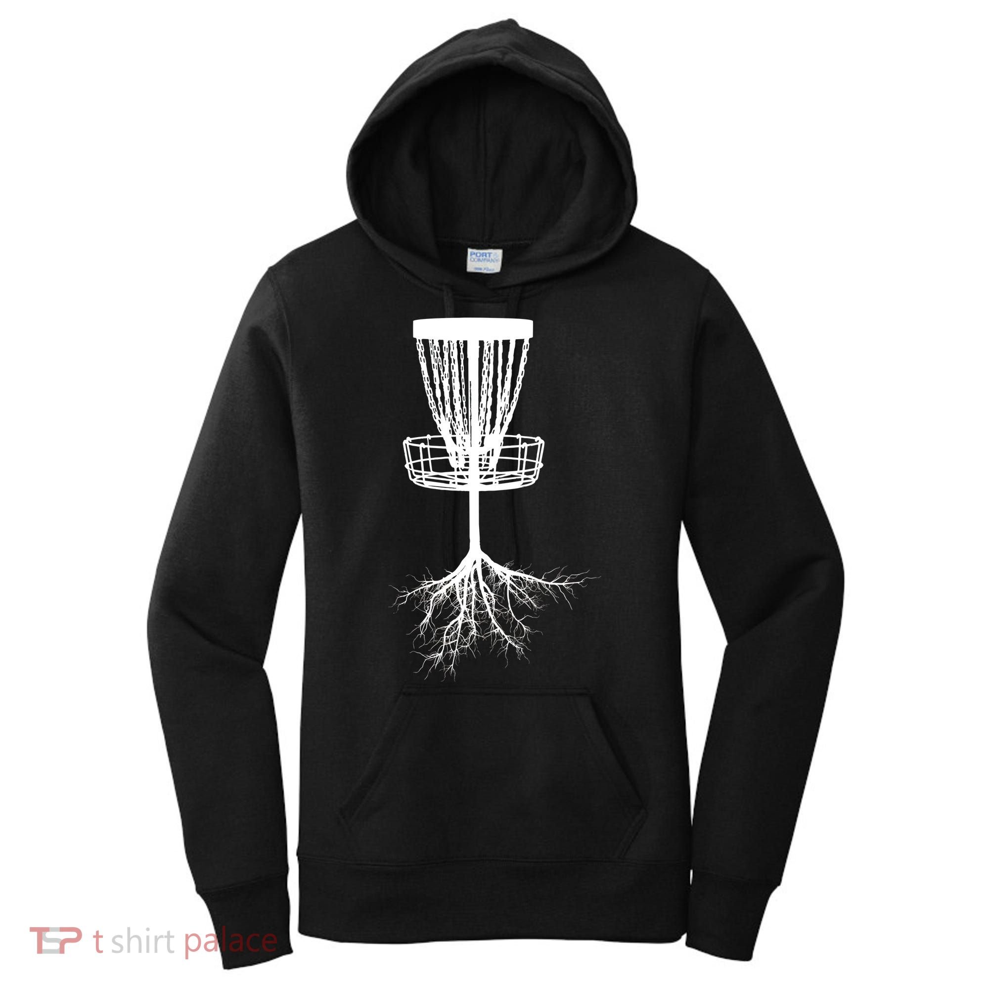 Disk Golf Tree Roots Funny Sports Women's Hoodie