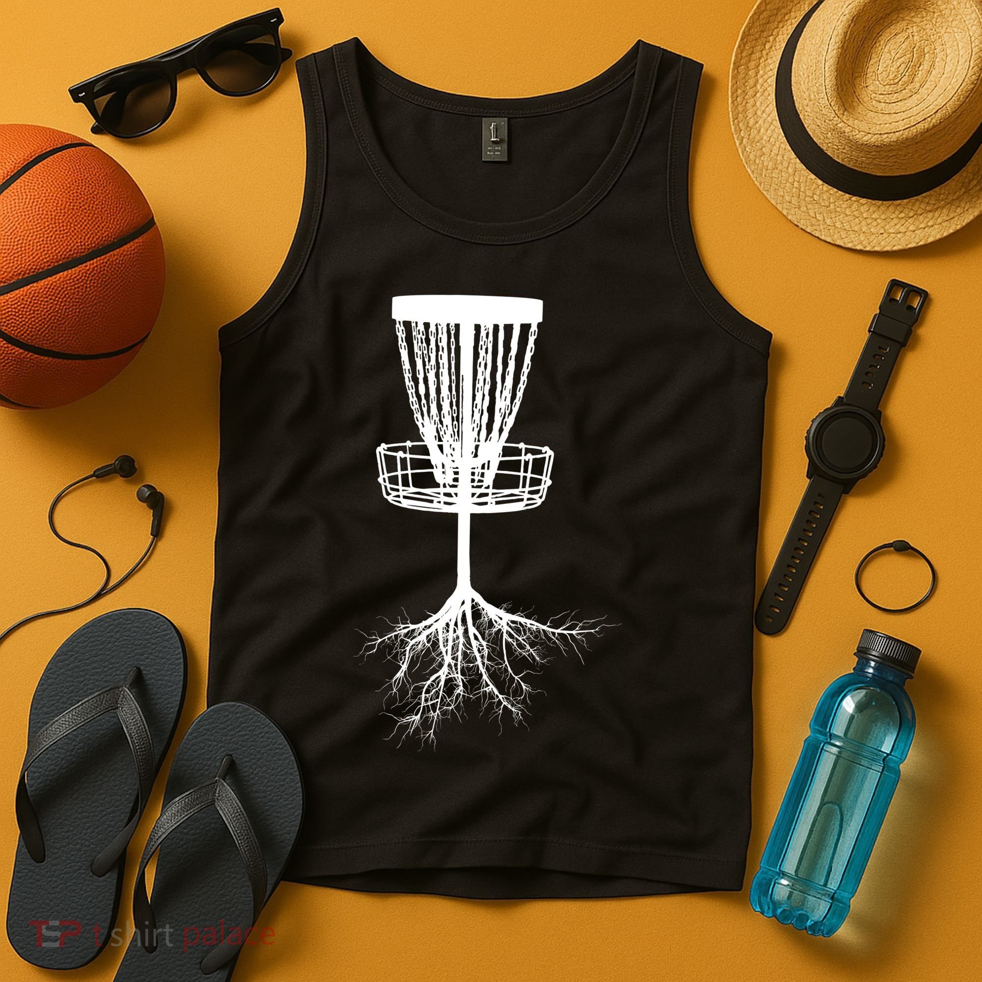 Disk Golf Tree Roots Funny Sports Tank Top