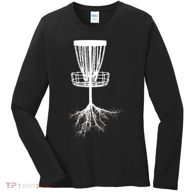 Disk Golf Tree Roots Funny Sports Women's Long Sleeve Shirt