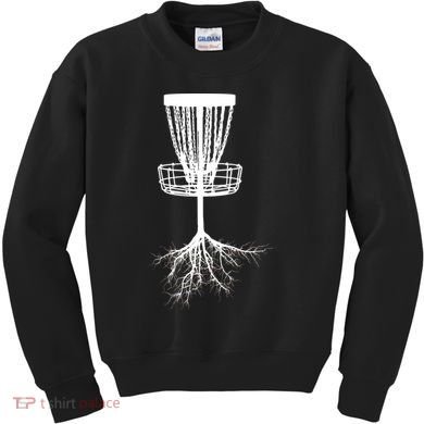 Disk Golf Tree Roots Funny Sports Kids Sweatshirt