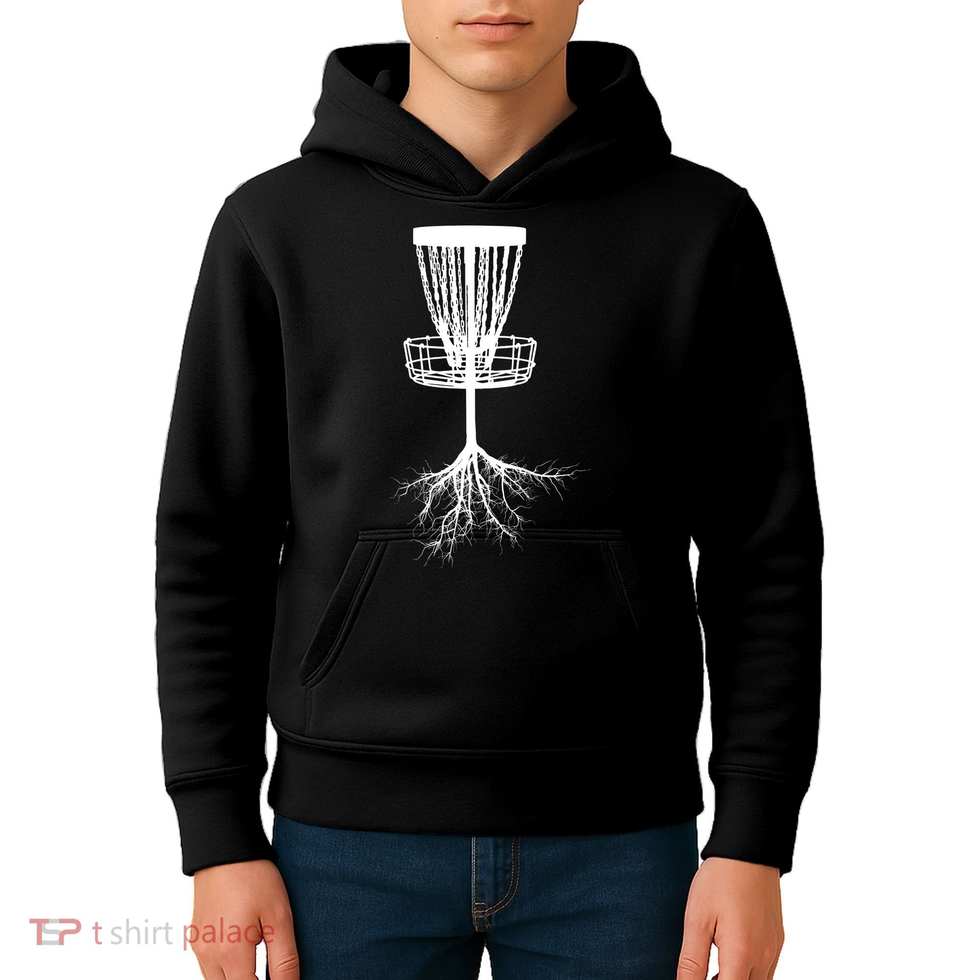 Disk Golf Tree Roots Funny Sports Kids Hoodie
