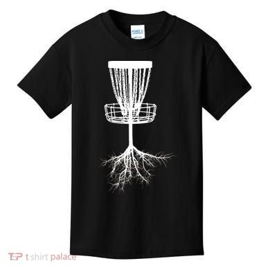 Disk Golf Tree Roots Funny Sports Kids T-Shirt
