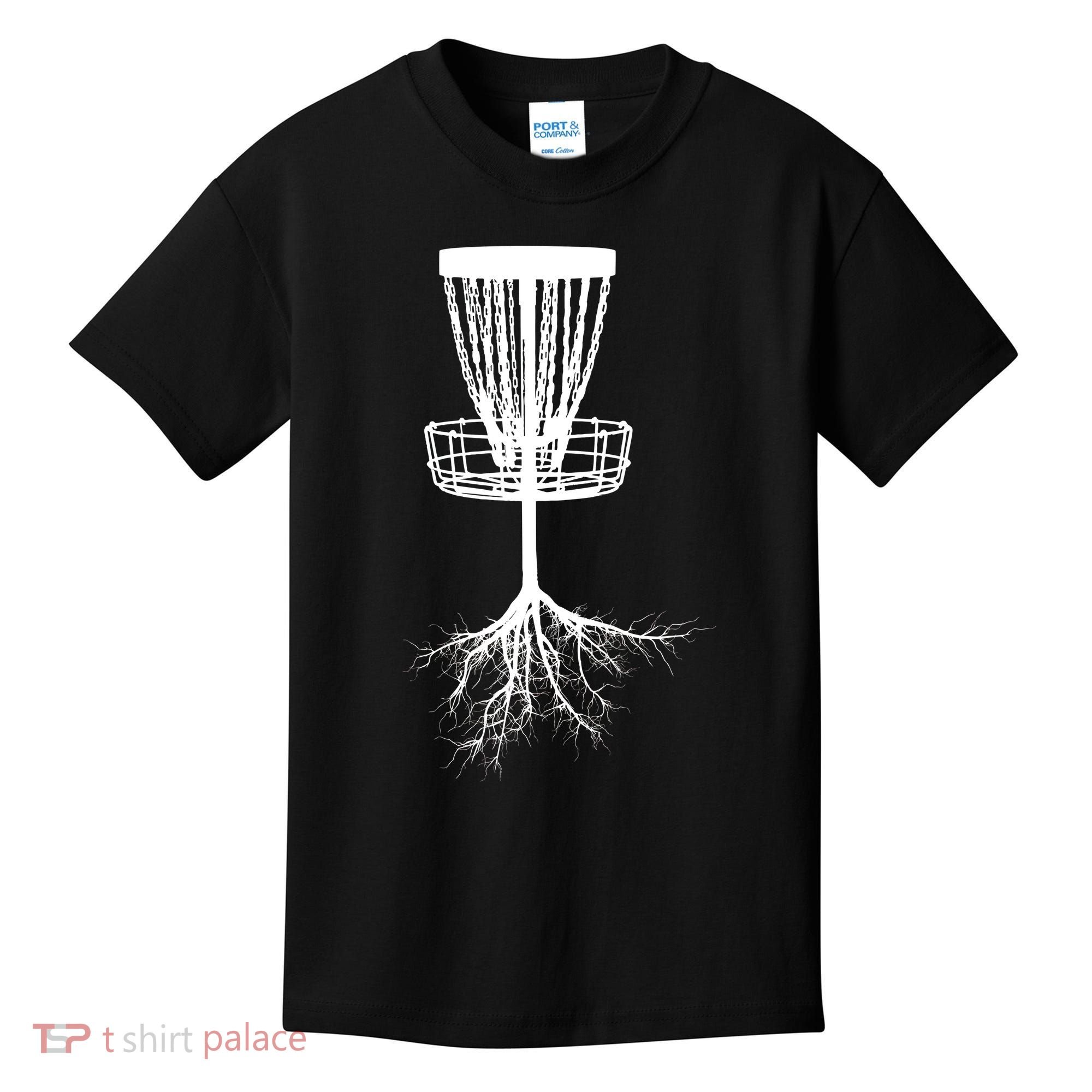 Disk Golf Tree Roots Funny Sports Kids T-Shirt