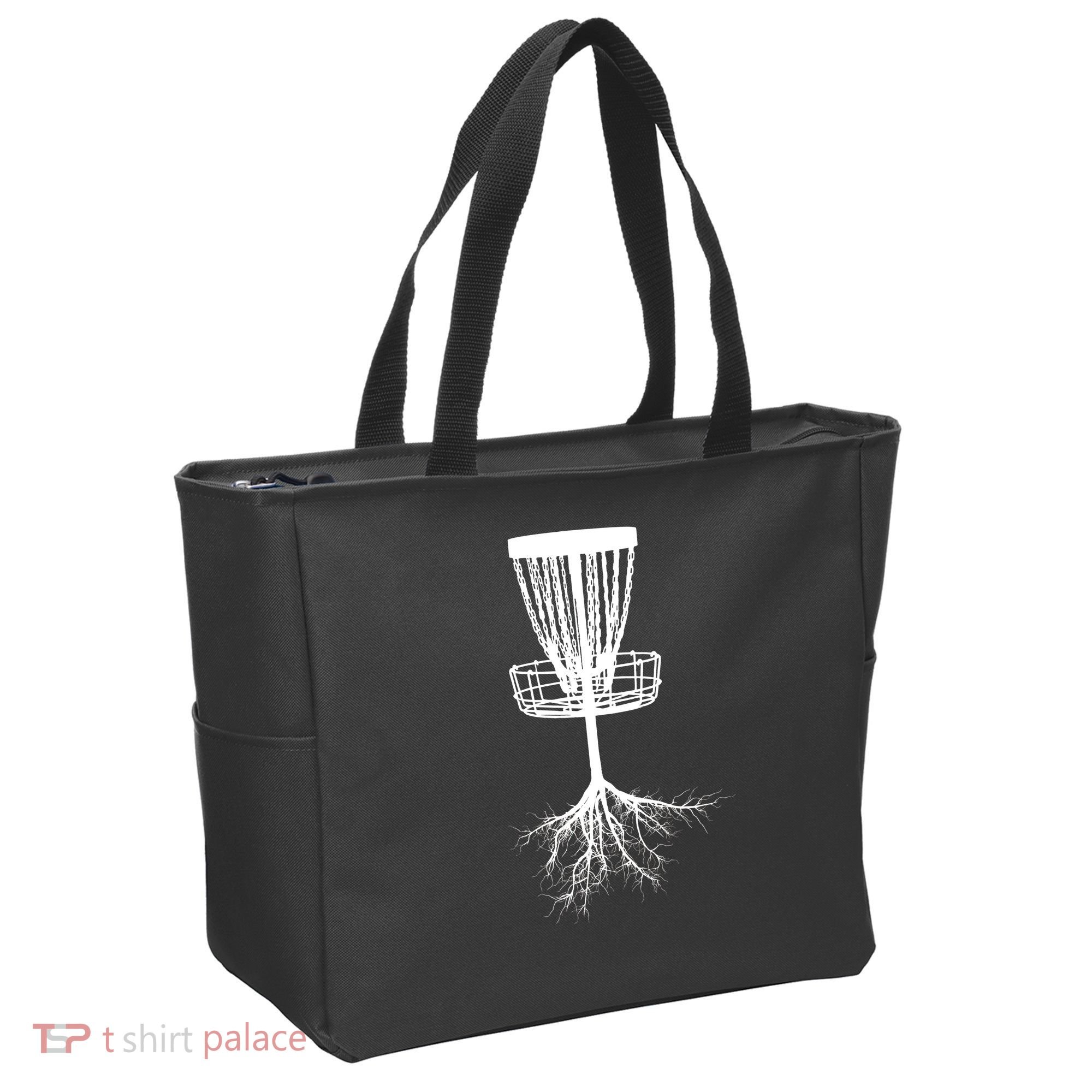 Disk Golf Tree Roots Funny Sports Tote Bag