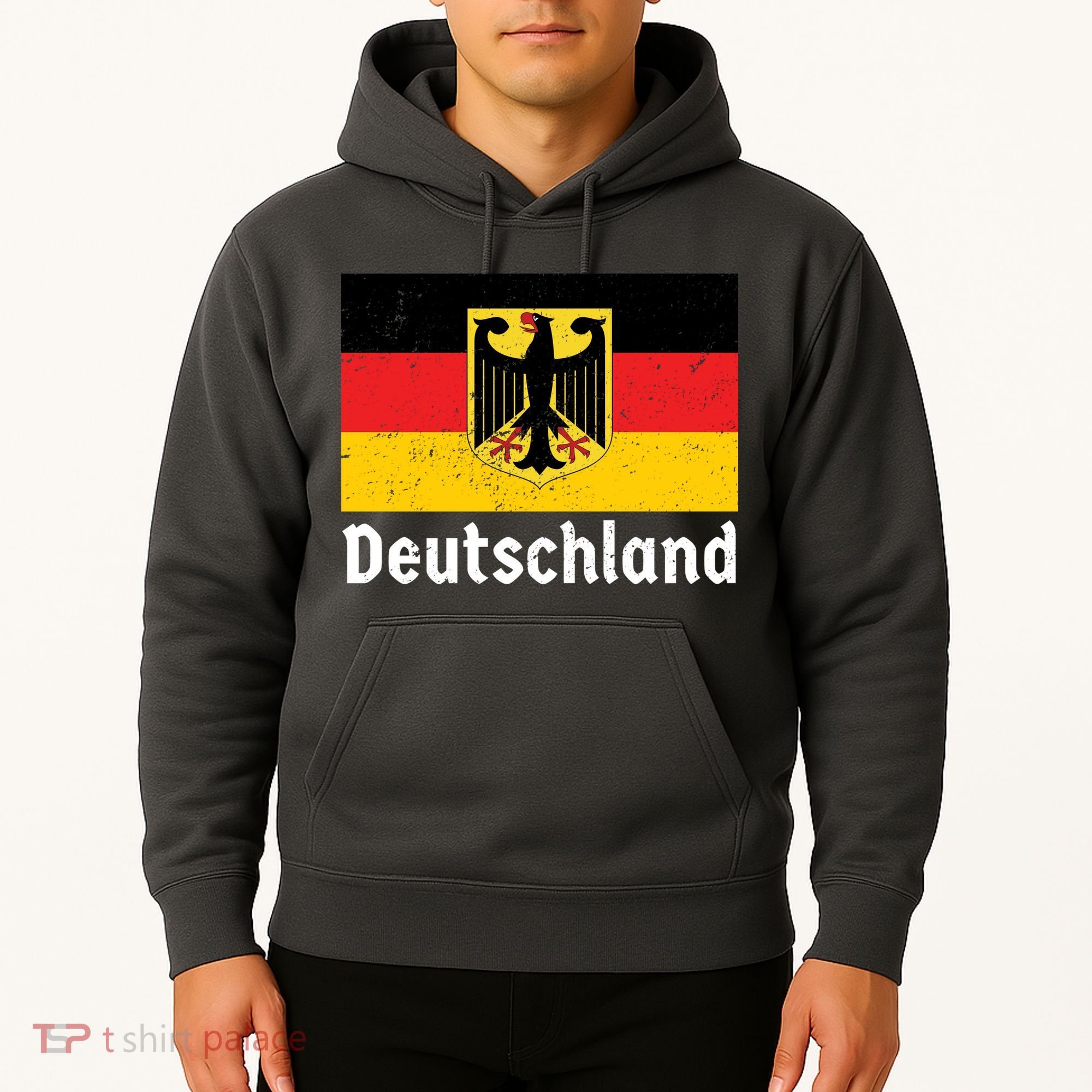Distress German Deutschland Flag  Hoodie