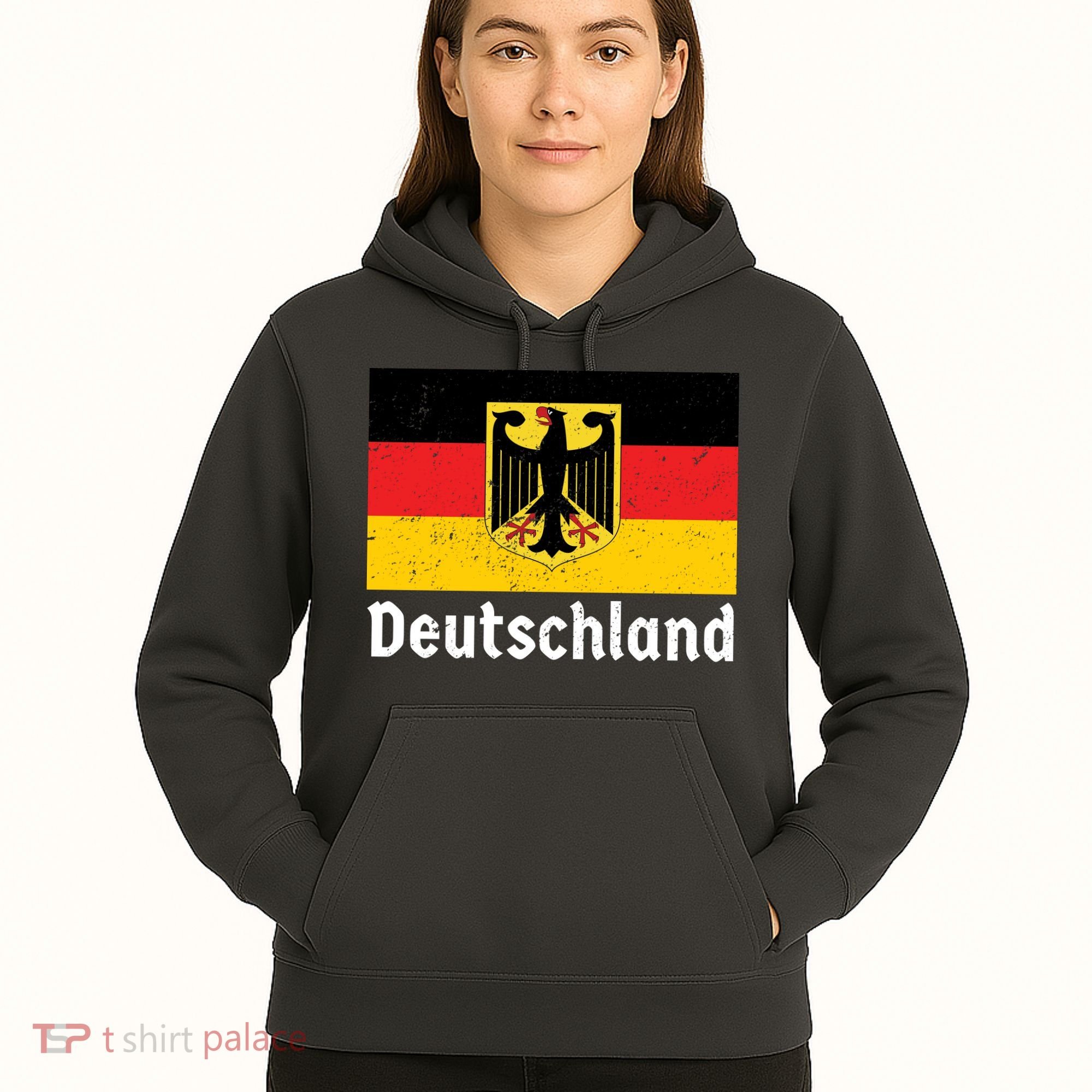 Distress German Deutschland Flag  Hoodie