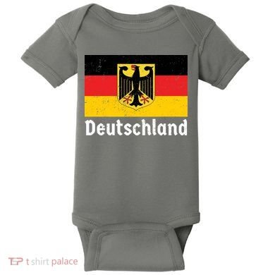 Distress German Deutschland Flag  Baby Bodysuit