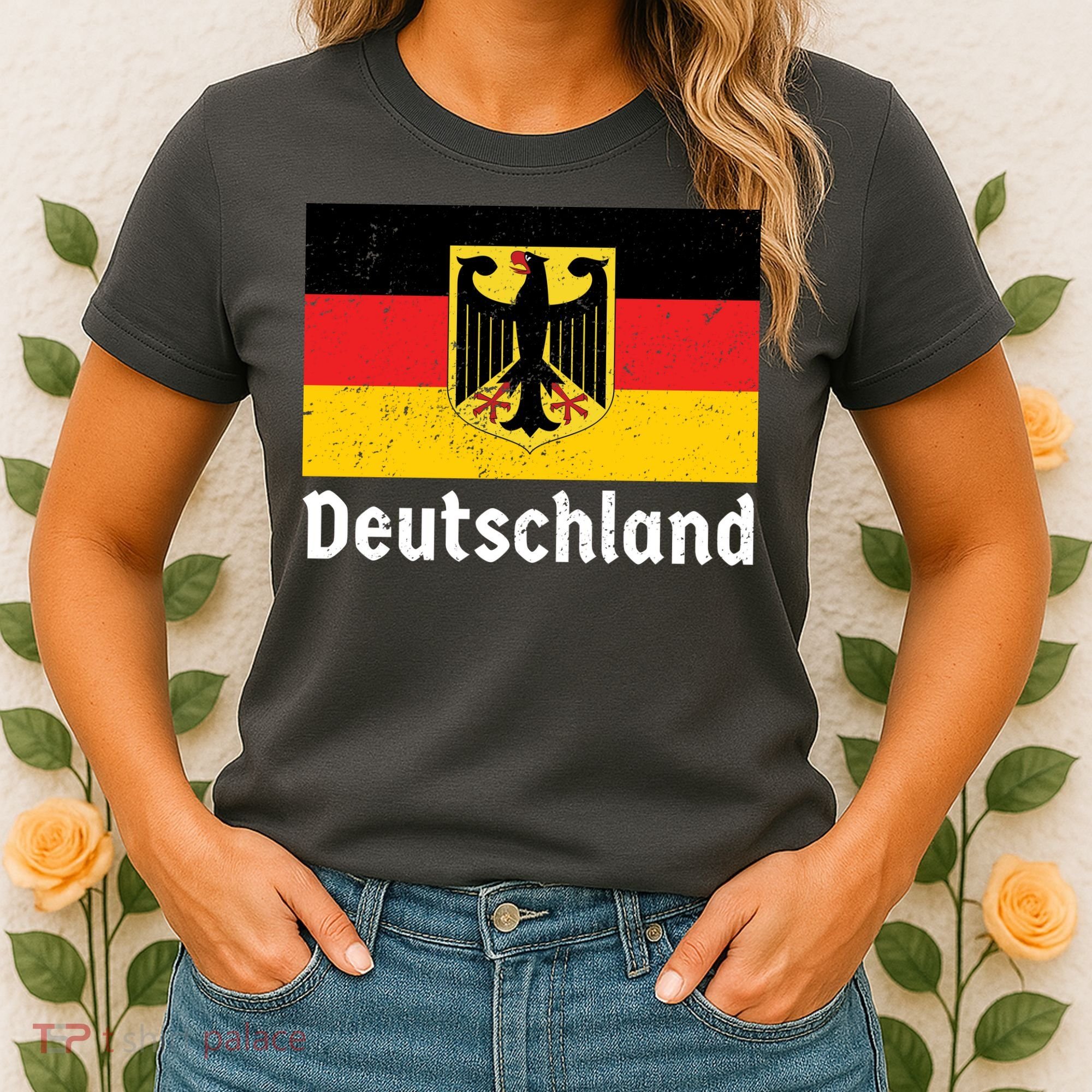 Distress German Deutschland Flag  Women's T-Shirt
