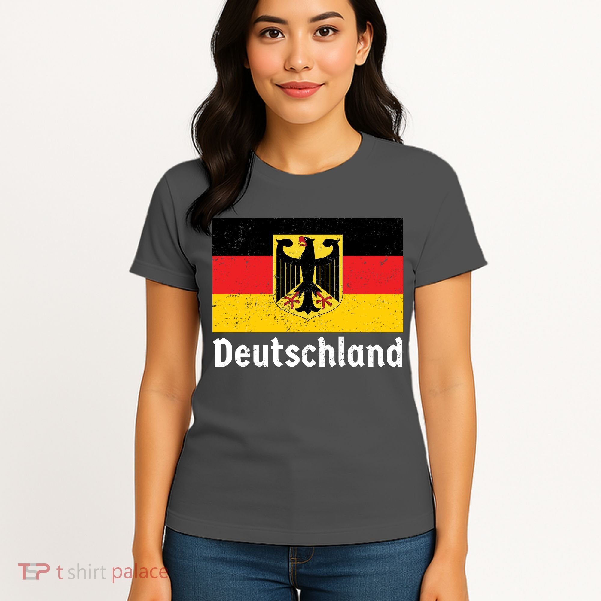 Distress German Deutschland Flag  Women's T-Shirt