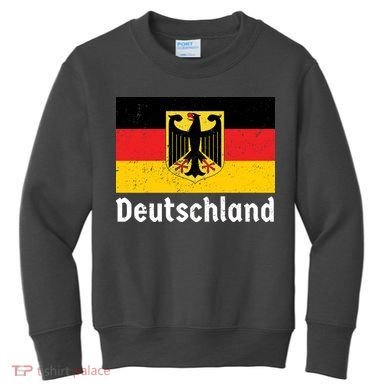 Distress German Deutschland Flag  Kids Sweatshirt