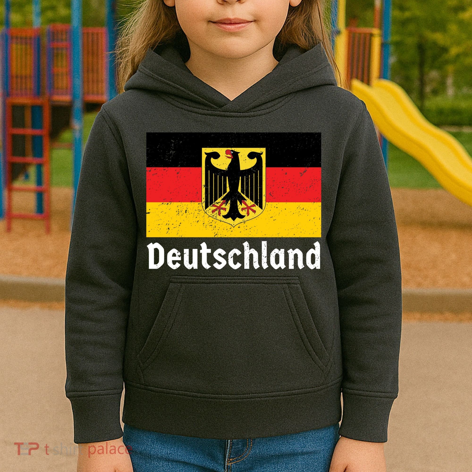 Distress German Deutschland Flag  Kids Hoodie