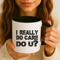 Distress I Really Do Care Do You Coffee Mug thumb 3