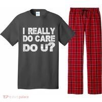 Distress I Really Do Care Do You Pajama Set thumb 0