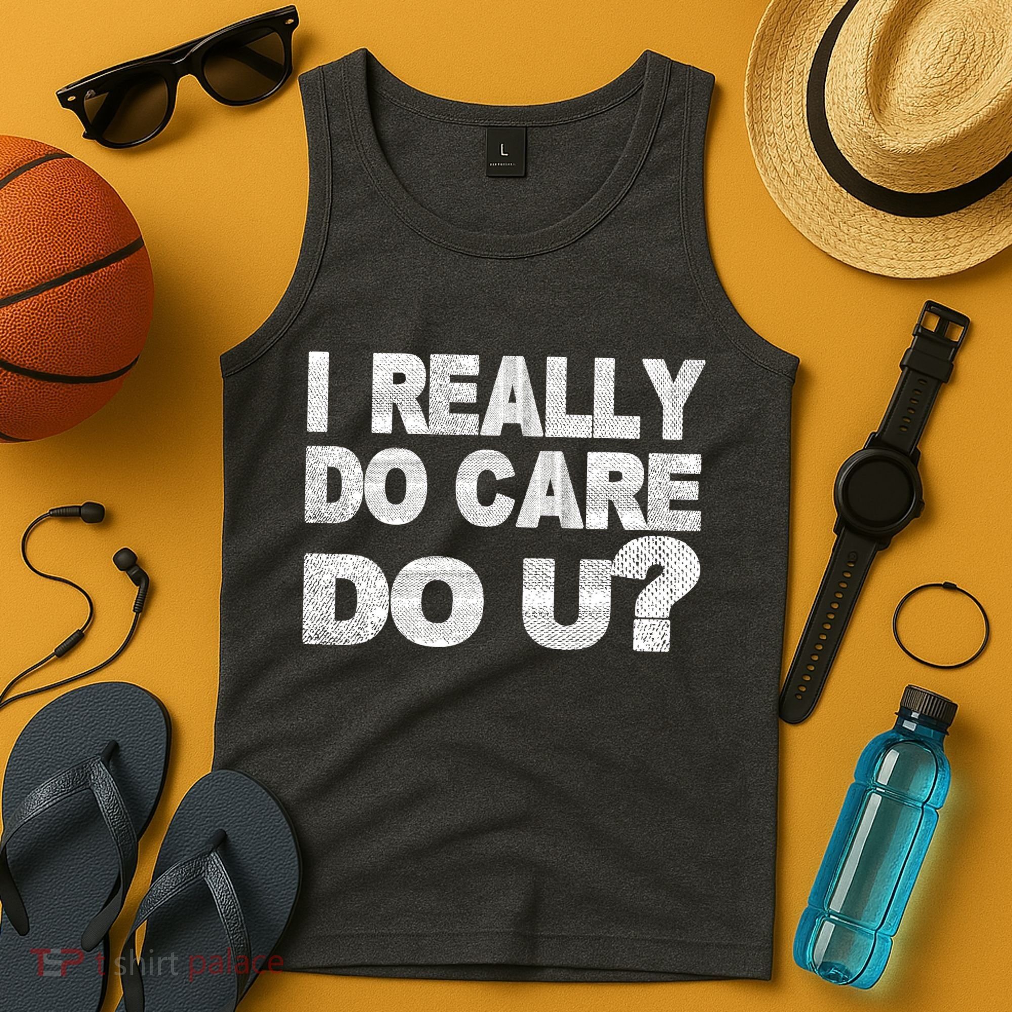 Distress I Really Do Care Do You Tank Top