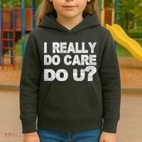 Distress I Really Do Care Do You Kids Hoodie thumb 3