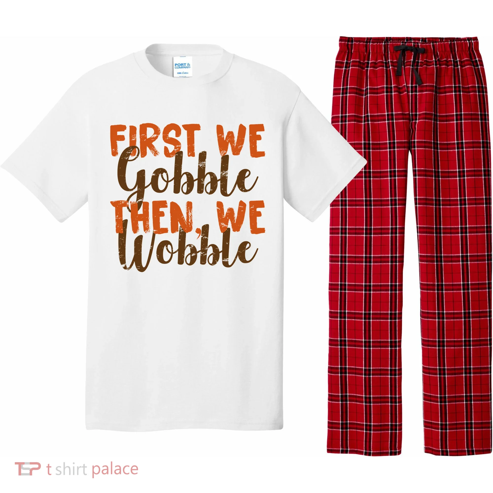 Distress Thanksgiving Wobble Pajama Set