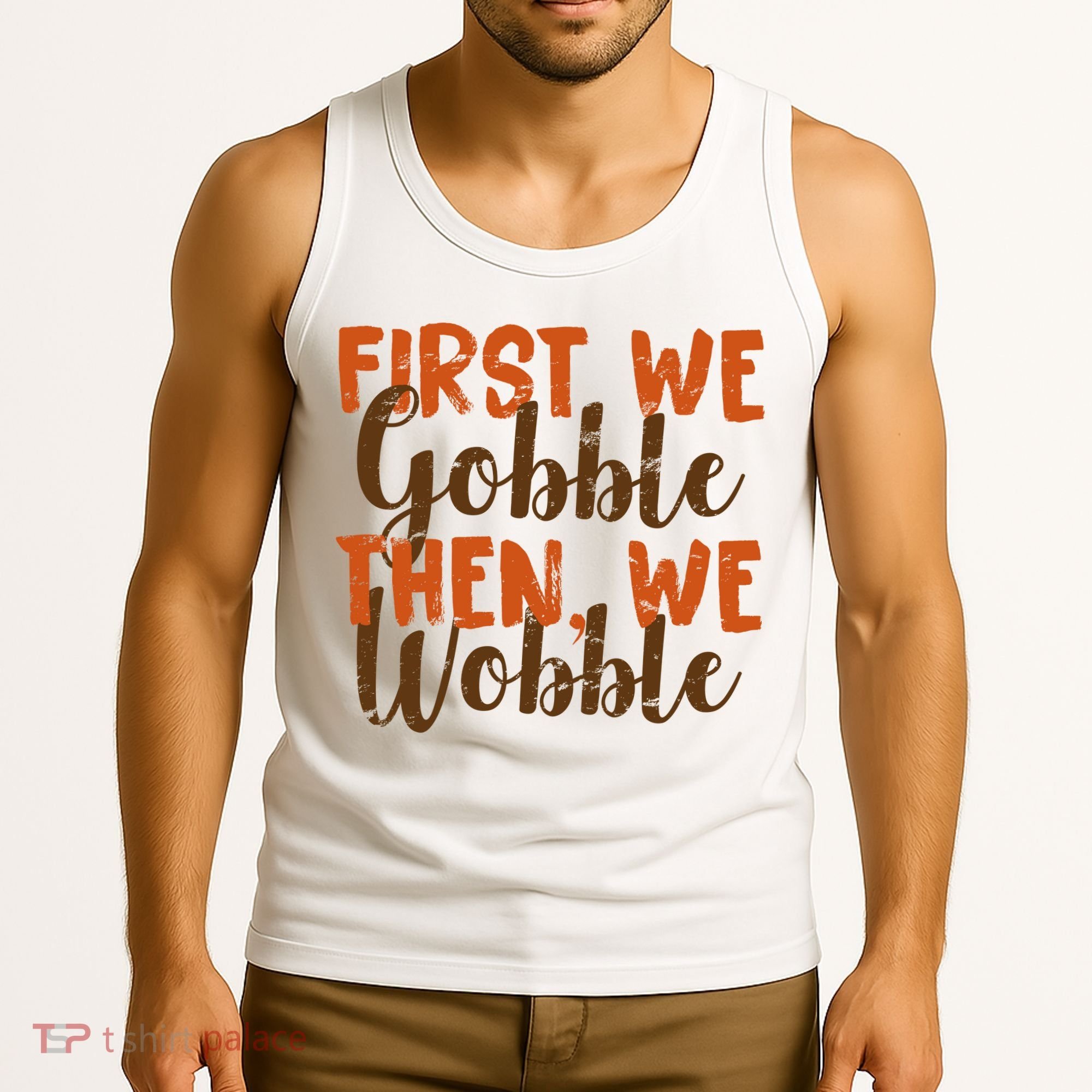 Distress Thanksgiving Wobble Tank Top