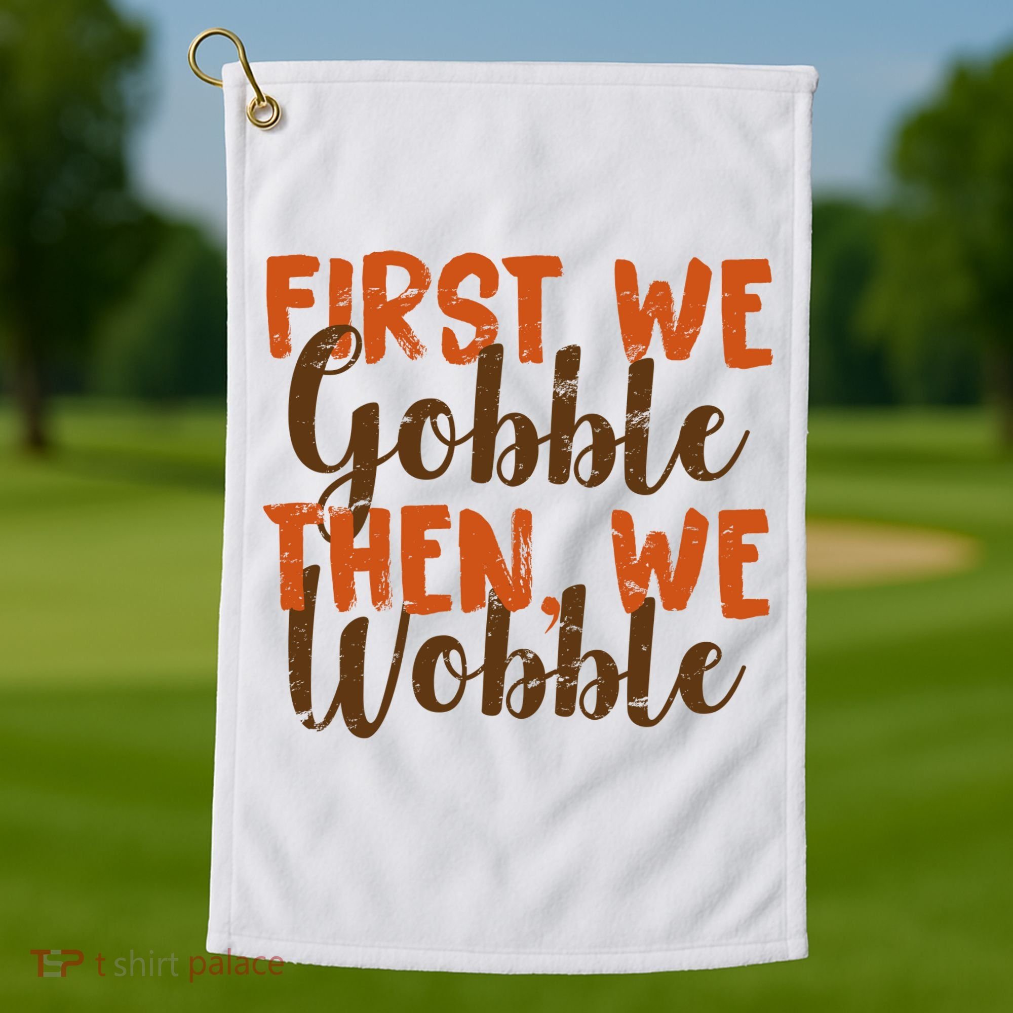 Distress Thanksgiving Wobble Golf Towel