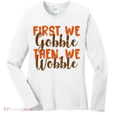 Distress Thanksgiving Wobble Women's Long Sleeve Shirt