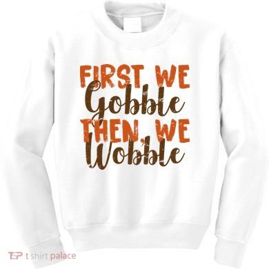 Distress Thanksgiving Wobble Kids Sweatshirt