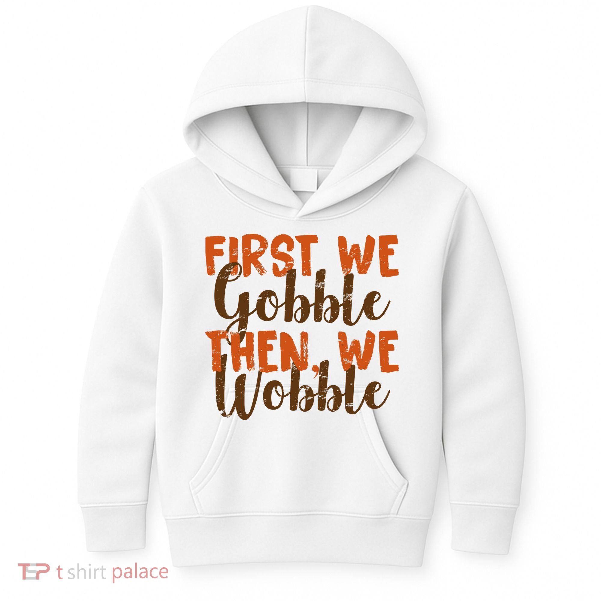 Distress Thanksgiving Wobble Kids Hoodie