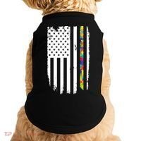 Distress Thin Puzzle Line Autism Awareness Tribute Flag Doggie Tank thumb 0