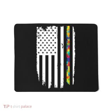 Distress Thin Puzzle Line Autism Awareness Tribute Flag Mousepad