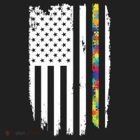Distress Thin Puzzle Line Autism Awareness Tribute Flag Hat thumb 2