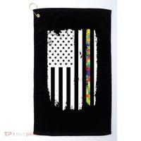 Distress Thin Puzzle Line Autism Awareness Tribute Flag Golf Towel thumb 0