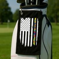 Distress Thin Puzzle Line Autism Awareness Tribute Flag Golf Towel thumb 2