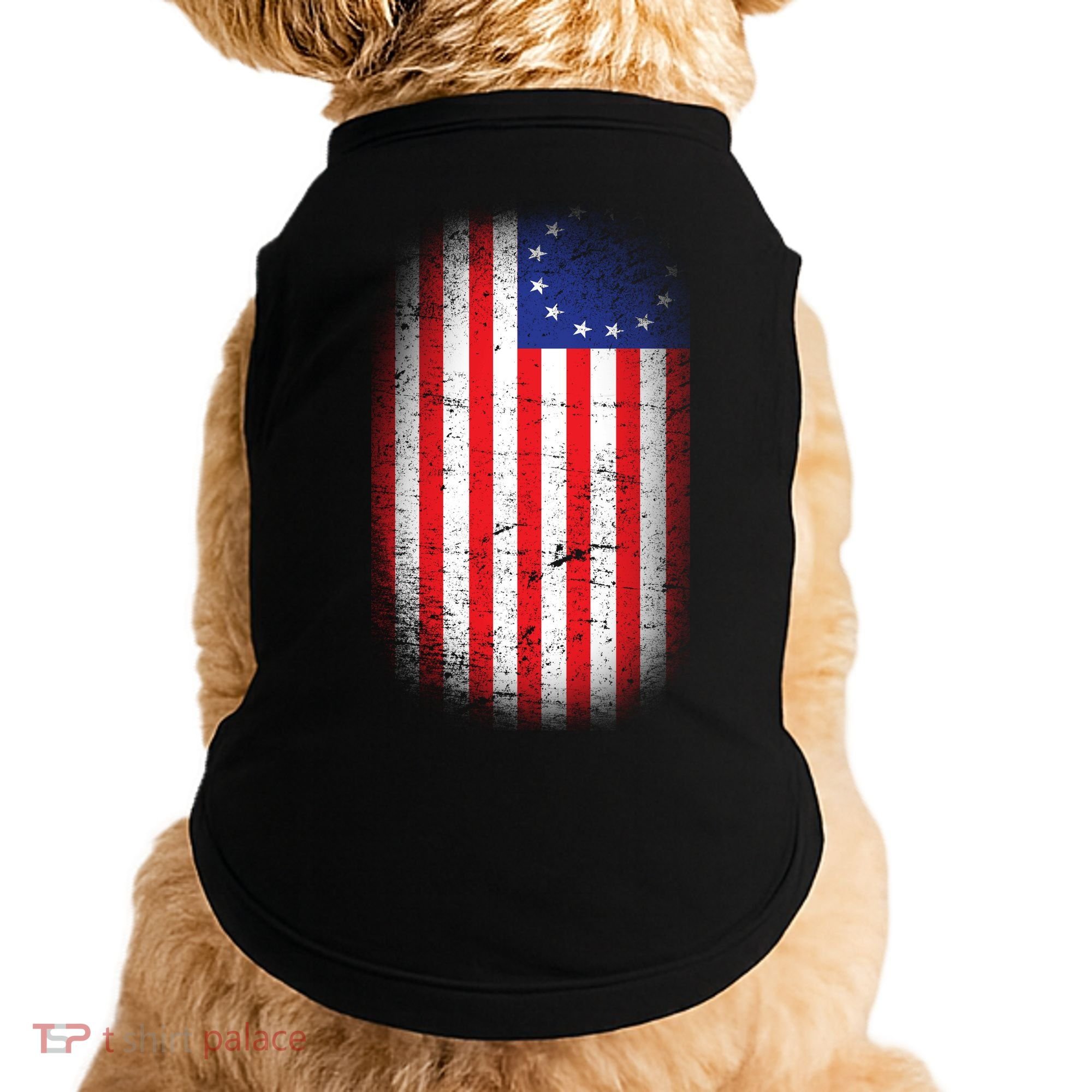 Distressed 13 Colonies Betsy Ross First American Flag Doggie Tank
