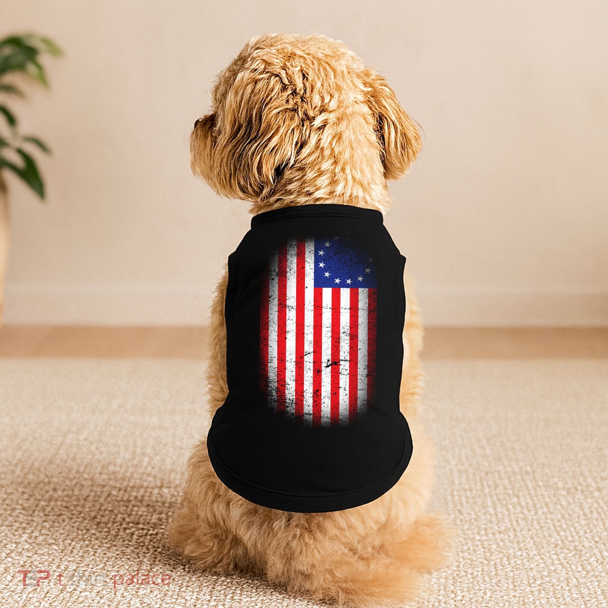 Distressed 13 Colonies Betsy Ross First American Flag Doggie Tank
