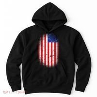 Distressed 13 Colonies Betsy Ross First American Flag Hoodie thumb 0
