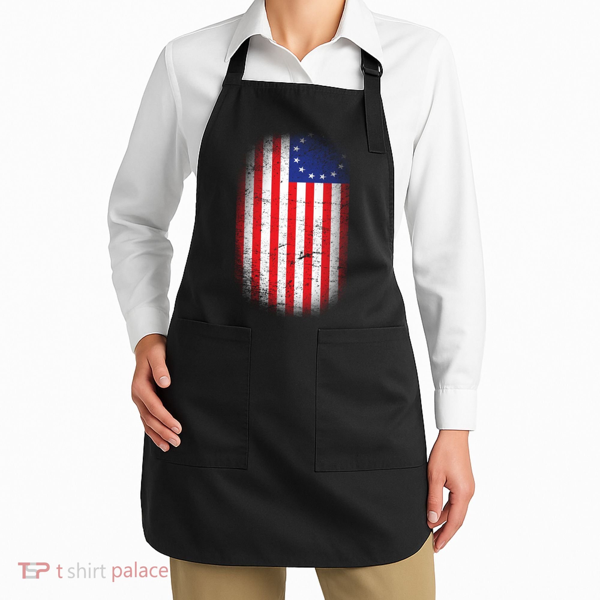 Distressed 13 Colonies Betsy Ross First American Flag Apron