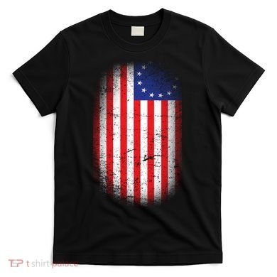 Distressed 13 Colonies Betsy Ross First American Flag T-Shirt