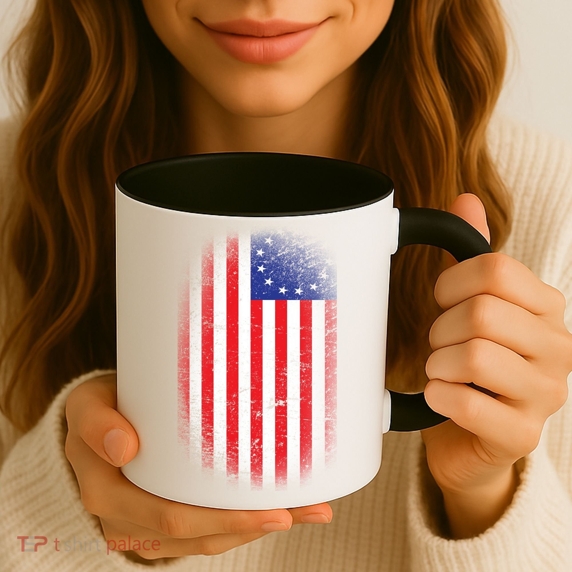 Distressed 13 Colonies Betsy Ross First American Flag Coffee Mug