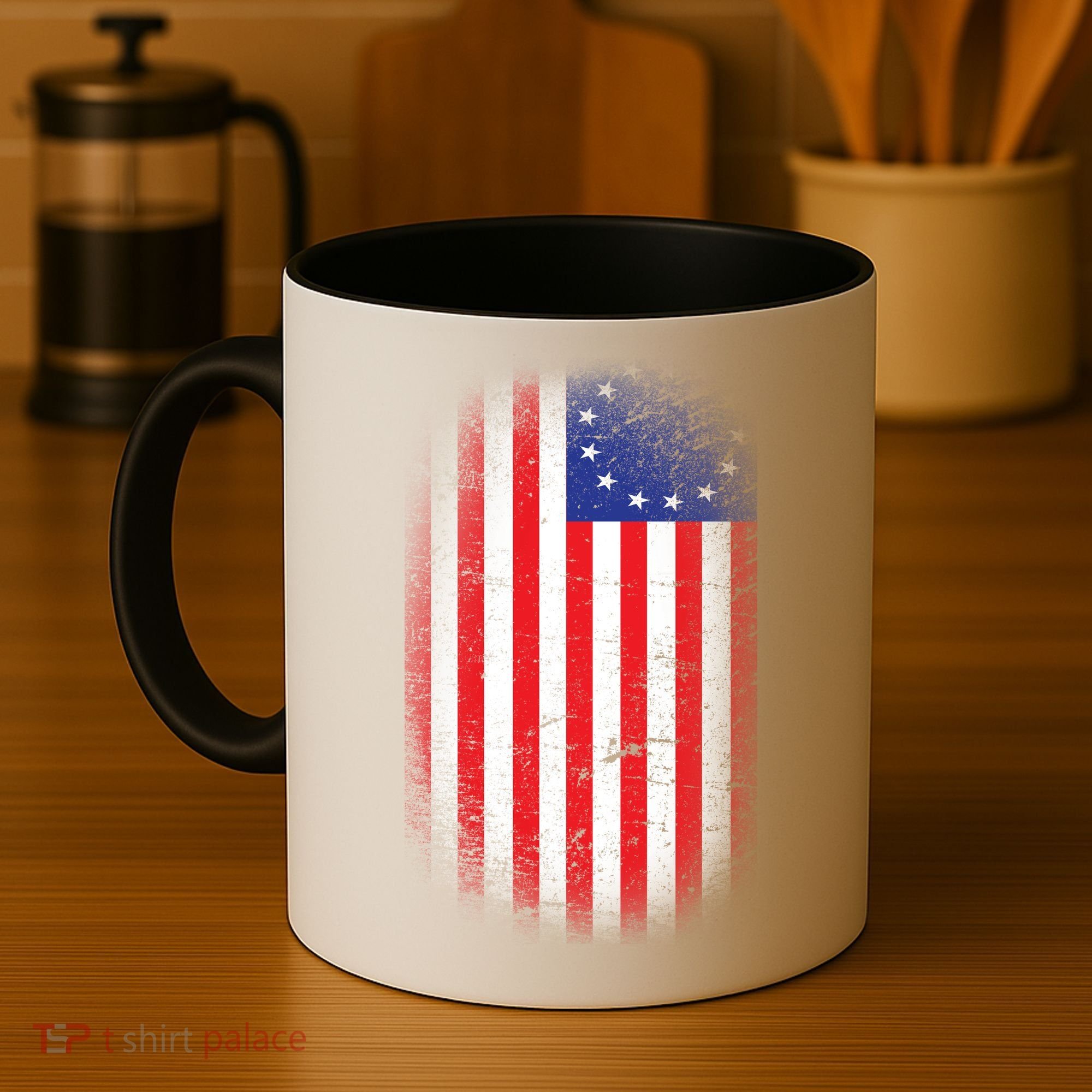 Distressed 13 Colonies Betsy Ross First American Flag Coffee Mug