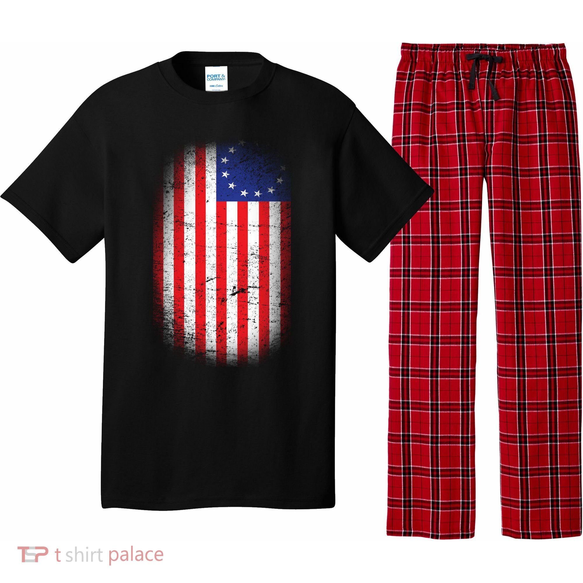 Distressed 13 Colonies Betsy Ross First American Flag Pajama Set