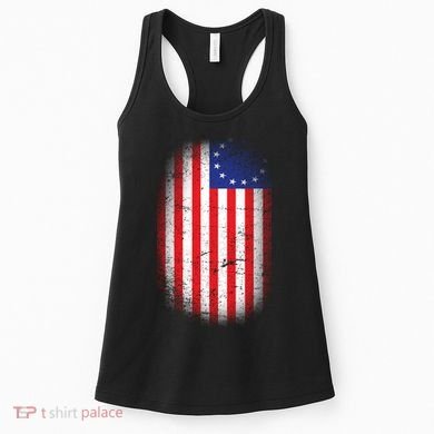 Distressed 13 Colonies Betsy Ross First American Flag Women's Tank Top