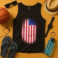 Distressed 13 Colonies Betsy Ross First American Flag Tank Top thumb 4