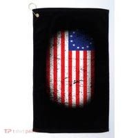Distressed 13 Colonies Betsy Ross First American Flag Golf Towel thumb 0
