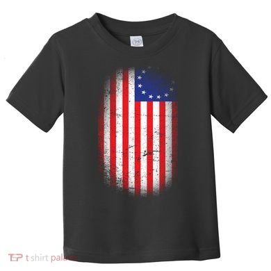 Distressed 13 Colonies Betsy Ross First American Flag Toddler T-Shirt